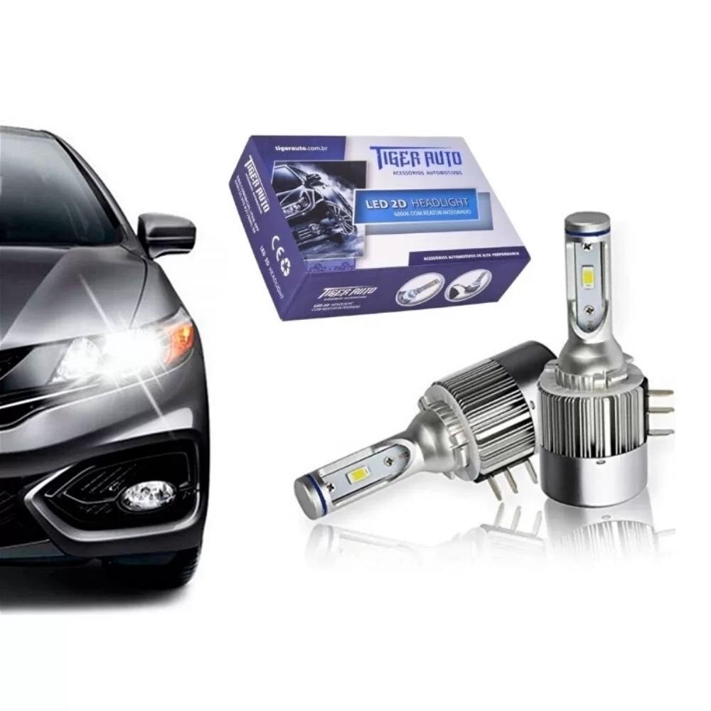 KIT LAMPADA H15 SUPER LED 2D 6000K 7600LM - TIGER - TG1017H15