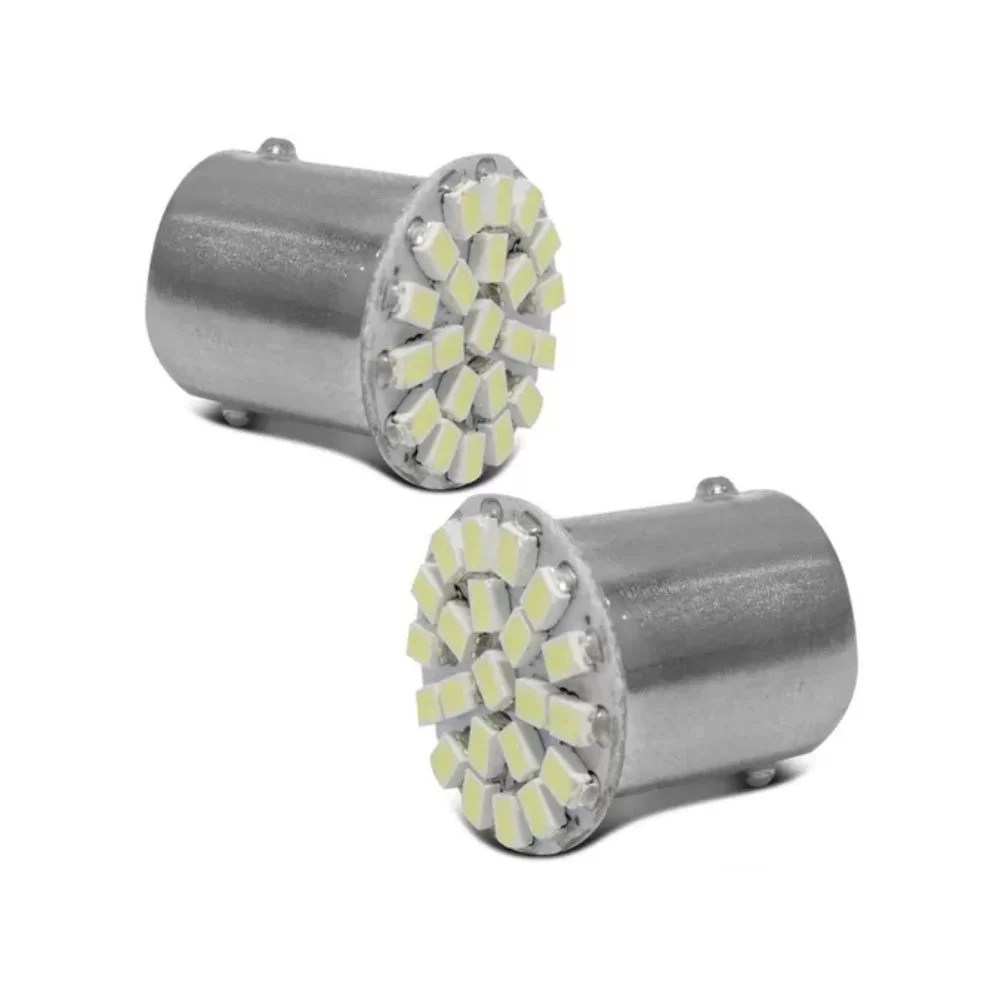 PAR DE LÂMPADA DE LED BRANCA 1141 E 1156 TORRE 22 LEDs APLICAÇÃO PARA LANTERNA E FREIO 1 POLO - TIGER - TG1014017