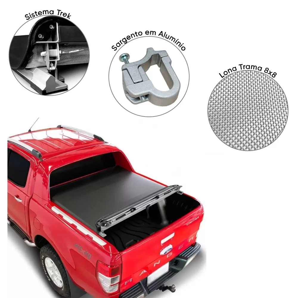 CAPOTA MARÍTIMA FLASH FORCE FORD RANGER LIMITED 2012 EM DIANTE CABINE DUPLA - FLASH COVER 179