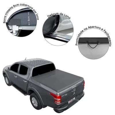 CAPOTA MARÍTIMA FLASH FORCE MITSUBISHI L200 TRITON SPORT 2017 EM DIANTE - FLASH COVER FF202