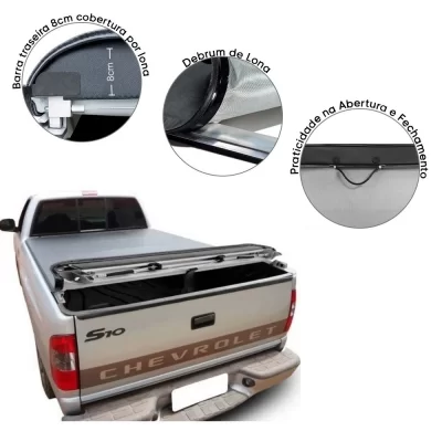 CAPOTA MARÍTIMA FLASH FORCE GENERAL MOTORS GM S10 DE 1995 ATÉ 2011 CABINE DUPLA - FLASH COVER FF001
