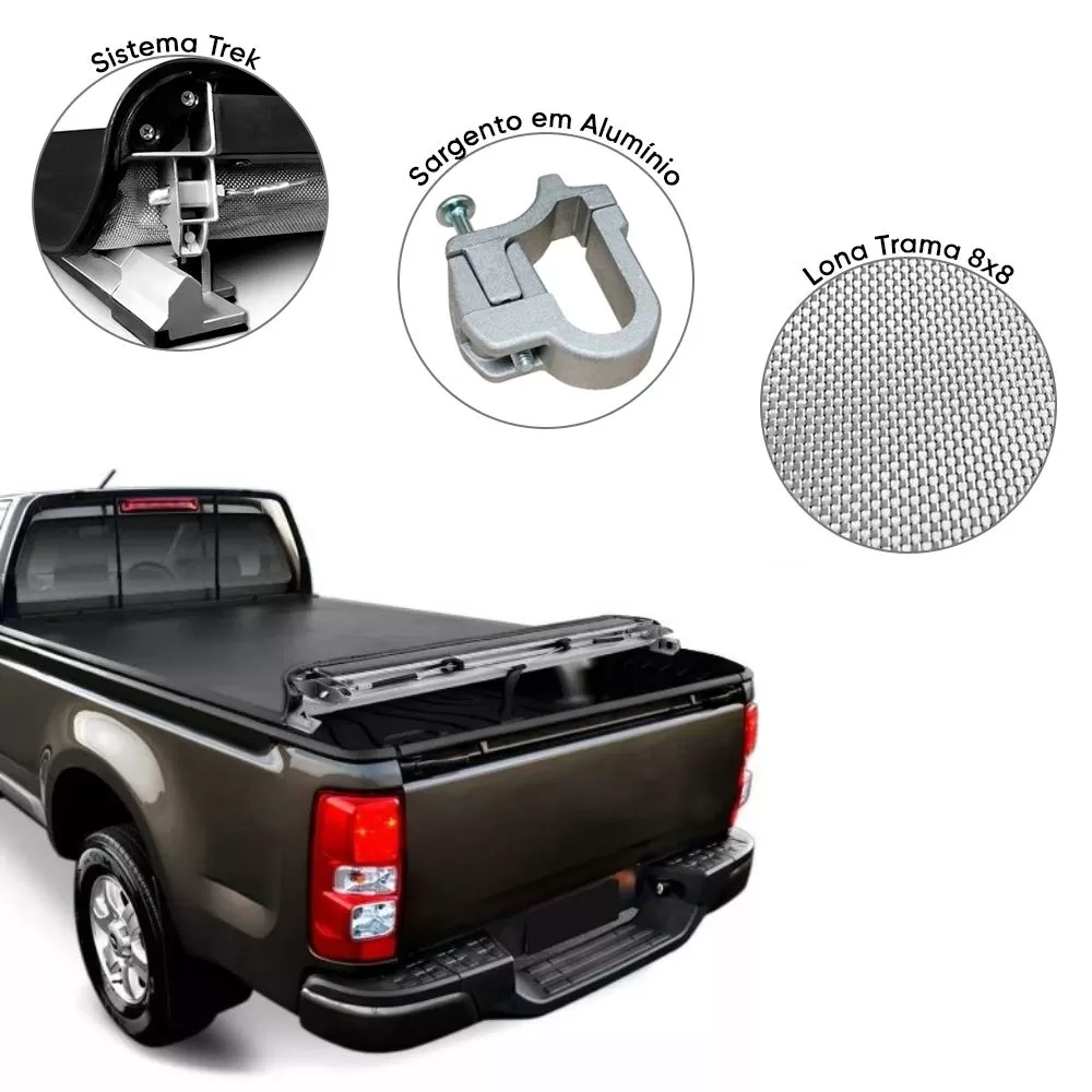 CAPOTA MARÍTIMA FLASH FORCE GENERAL MOTORS GM S10 DE 2012 EM DIANTE CABINE SIMPLES COM GRADE - FLASH COVER FF175