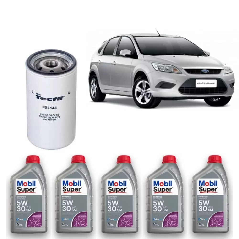KIT PARA TROCA DE ÓLEO FORD FOCUS 1.6, 1.8 E 2.0 DE 1998 ATÉ 2010 - TECFIL E MOBIL