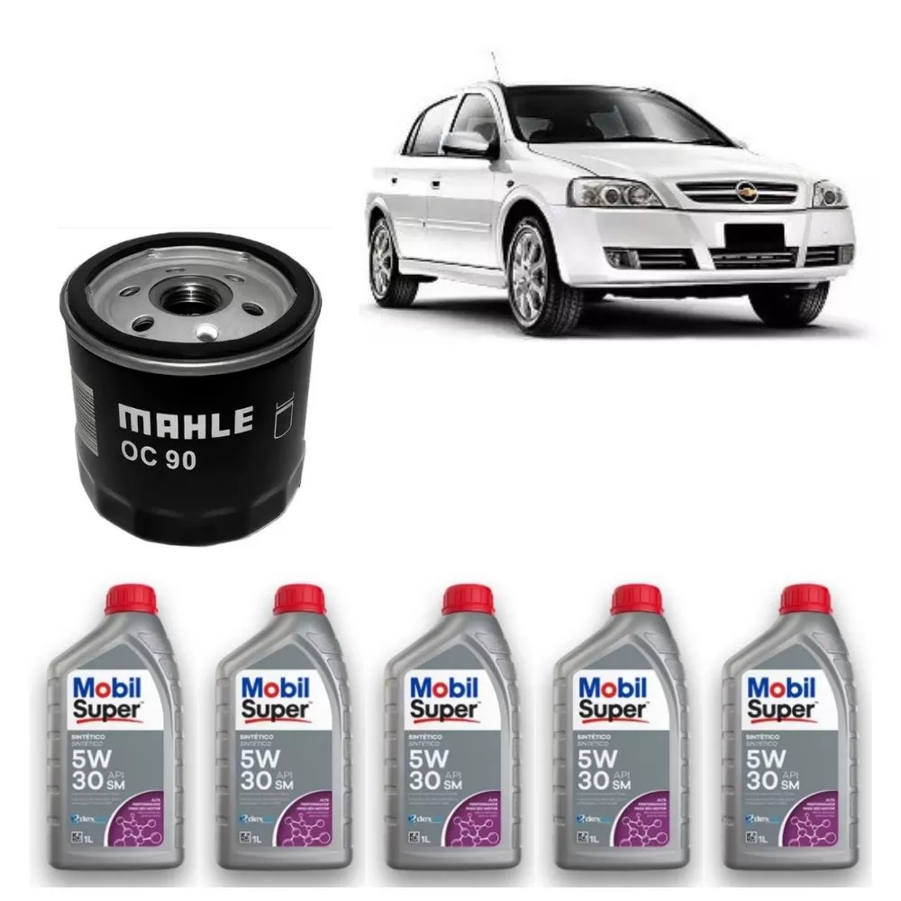 KIT PARA TROCA DE ÓLEO GENERAL MOTORS GM ASTRA 2.0 8V DE 1995 ATÉ 2011 - MAHLE E MOBIL