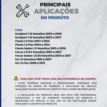 CABO DE VELA FORD FIESTA/KA/ECOSPORT/COURIER 99/ 1.0/1.6  ZETEC ROCAM (METALICA)