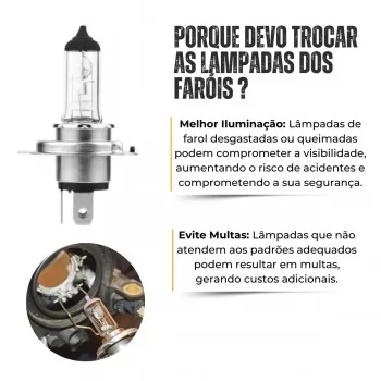 Kit 10 Lampada H4 Farol Alto e Baixo Original 12V 55W