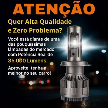 LAMPADA H-4 MINI PROJETOR LED 85W 12V 6000K 35000LM