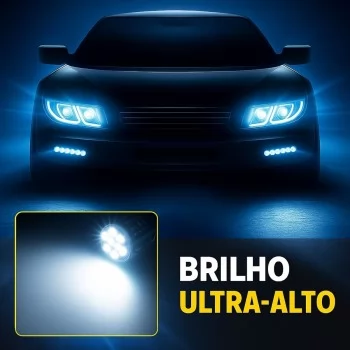 Lampadas T10 Pingo Led  Branca 8 Leds 6000K - 10 Unidades