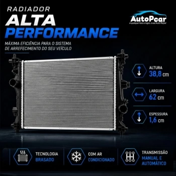 RADIADOR ALUMINIO FIAT TORO 16/... RENEGADE FLEX 1.8 16V 15/
