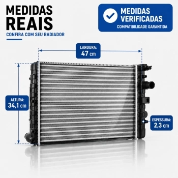 RADIADOR ALUMINIO VW GOL/PARATI/SAVEIRO 1.0/1.6/1.8/2.0 95/08 S/AR